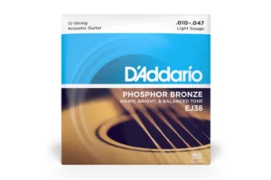D’Addario EJ38 Phosphor Bronze Acoustic 12-String Guitar Strings – Light .010-.047