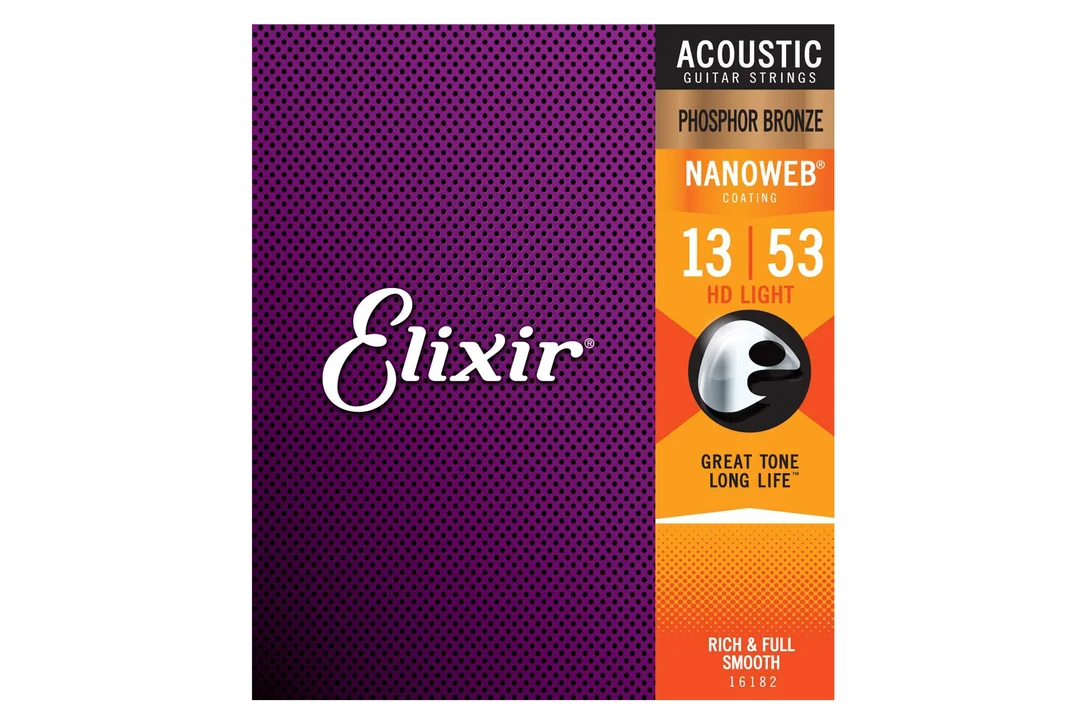 Elixir 16182 Phosphor Bronze With Nanoweb Coating Acoustic Guitar Strings – HD Light .013-.053