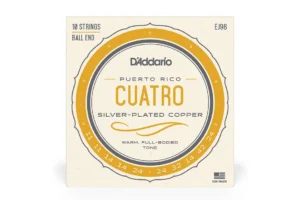 D’Addario EJ96 Silver Plated Copper 10-String Cuatro-Puerto Rico Strings – .011-.024