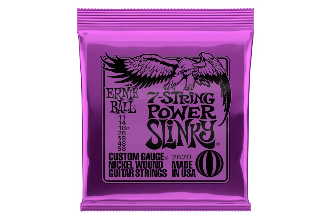 Ernie Ball Power Slinky Nickel Wound Electric 7-String Guitar Strings – 11-58 Gauge