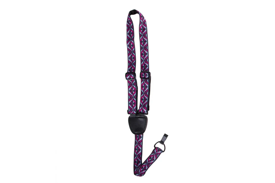 On-Stage GSA70P Patterned Ukulele Strap – Pink and Blue