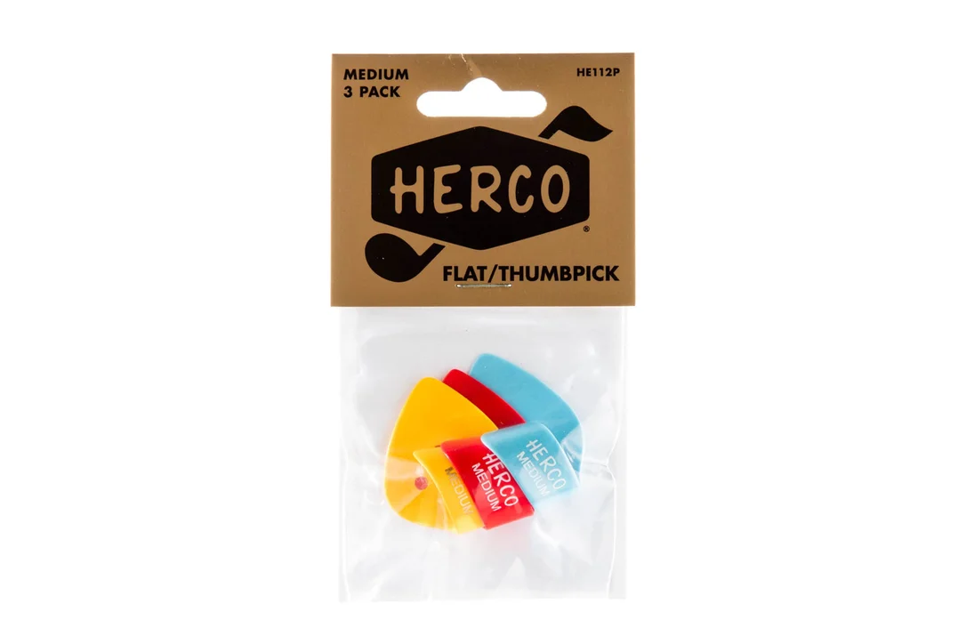 Dunlop Herco Medium Celluloid Thumb Picks – 3 Pack