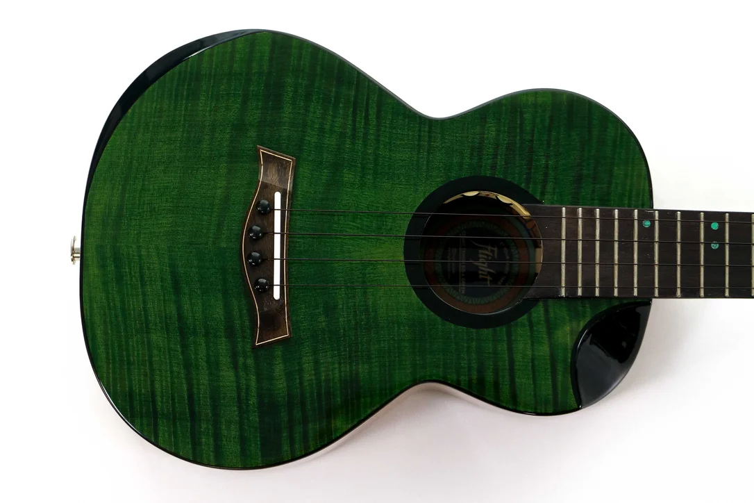 Flight Comet Green EQ-A Solid Flamed Maple Top Tenor Ukulele