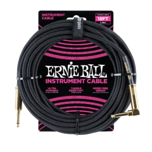CABLE PARA INSTRUMENTO ERNIE BALL P06086 5.49M. BORDADO BK-PLUG L DORADO