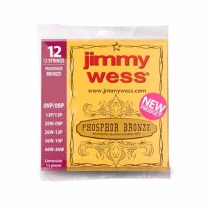 Encordadura Guitarra Acústica Jimmy Wess Jwga1012Bf 12 Curdas Phpsphoro Bronce JWGA1012BF