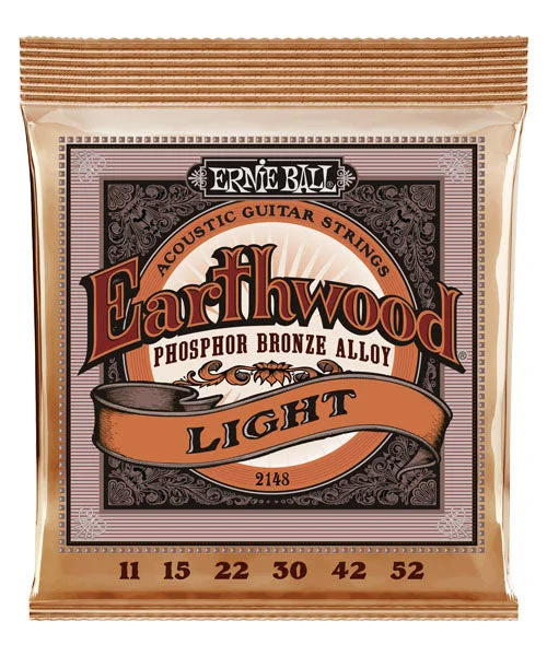 Cuerdas Ernie Ball Earthwood Ligth Bronce Fosforado 2148 para Guitarra Acústica 11-52