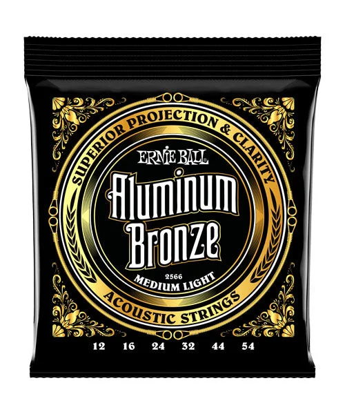 Cuerdas Ernie Ball Medium Light Aluminum Bronce 2566 para Guitarra Acústica 12-54