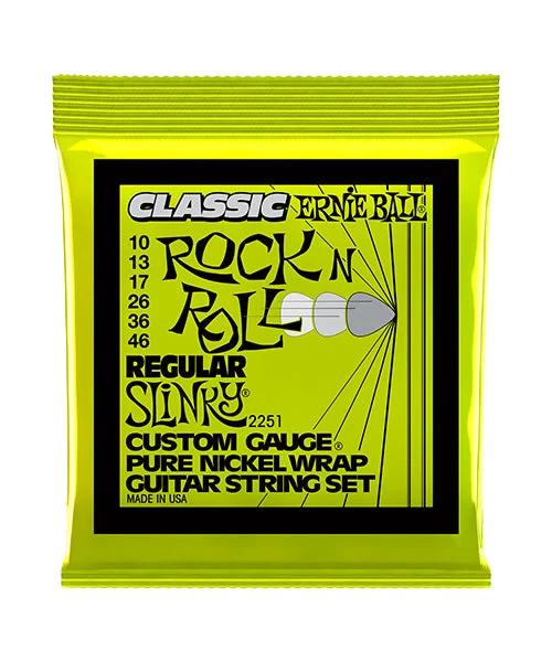 Cuerdas Ernie Ball Regular Slinky Classic Rock N Roll 2251 para Guitarra Eléctrica 10-46
