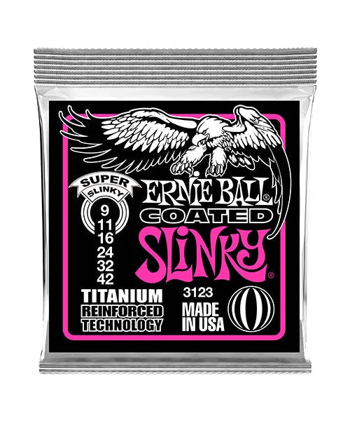 Cuerdas Ernie Ball Super Slinky RPS Titanium 3123 para Guitarra Eléctrica 9-42