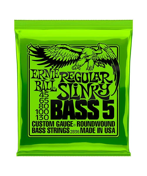 Cuerdas Ernie Ball Regular Slinky 2836 para Bajo Eléctrico de 5 cuerdas 45-130