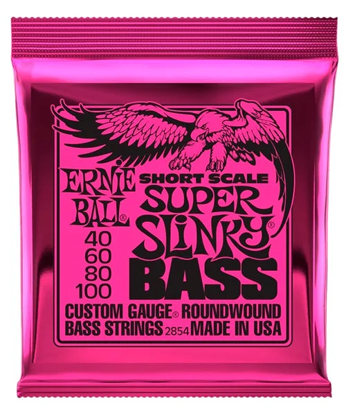 Cuerdas Ernie Ball Short Scale Super Slinky 2854 para Bajo Eléctrico 40-100