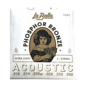 Juego De Cuerdas Para Guitarra Acústica Ent.Bronce Delgada Extra Light .10-.50 – La Bella – 7GPT