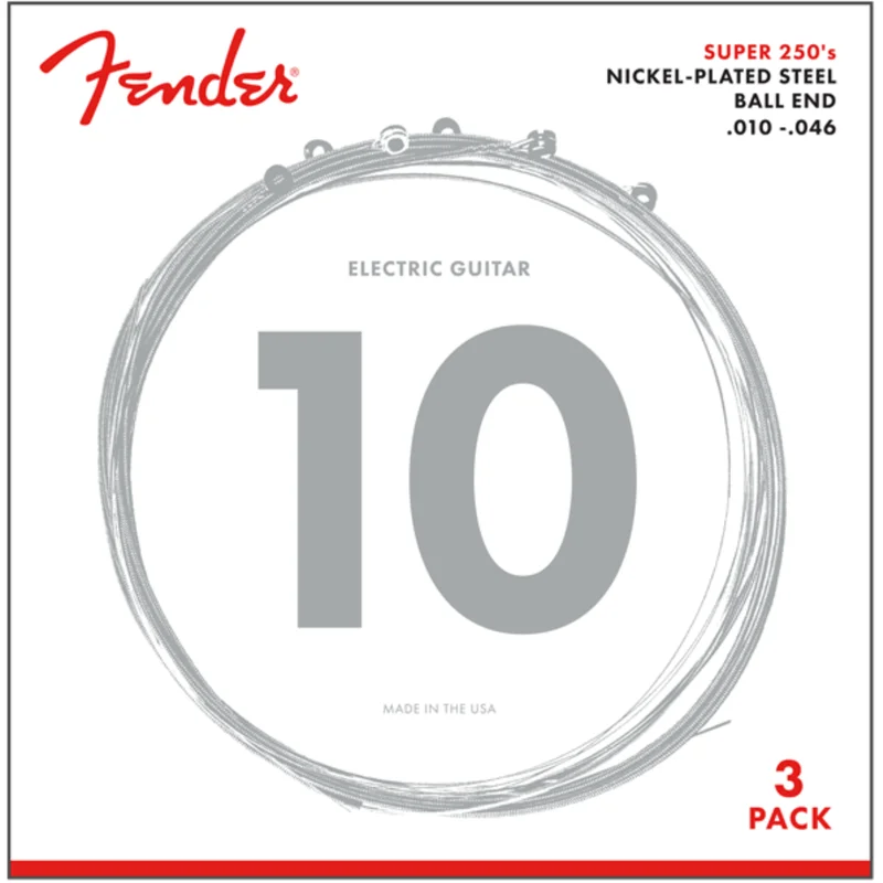CUERDAS PARA GUITARRA ELECTRICA FENDER 250R NCKL 10-46 3PK MOD0730250310