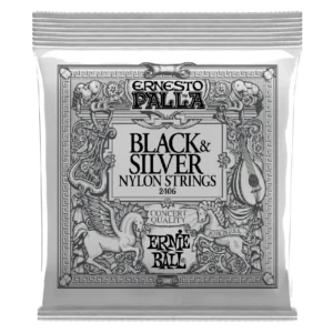 CUERDAS ERNIE BALL E.PALLA P02406 BLACK NYLON AND SILVER PARA GUITARRA ACUSTICA