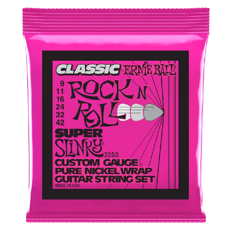 CUERDAS ERNIE BALL SUPER SLINKY CLASSIC PURE NICKEL P02253 (9-42) PARA GUITARRA ELECTRICA