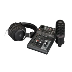 Pack Consola Mezcladora De 3 Canales Con Audífonos Y Micrófono Negro – Yamaha – AG03MK2BLSPK