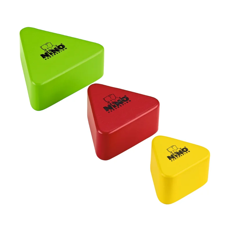 Shaker Triangular Hecho De Madera De Tres Piezas Colores Surtidos – Nino – NINO508-MC