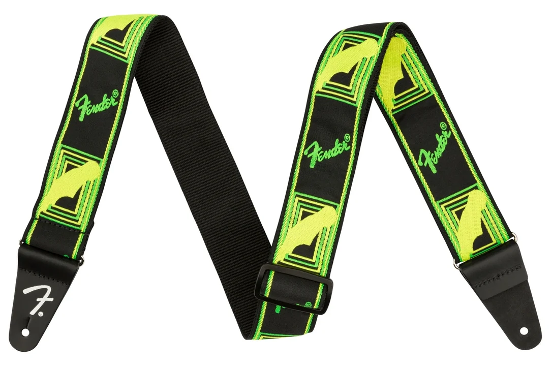 CORREA FENDER PARA GUITARRA MONOGRAMA NEON VERDE/AMARILLO MOD0990681307