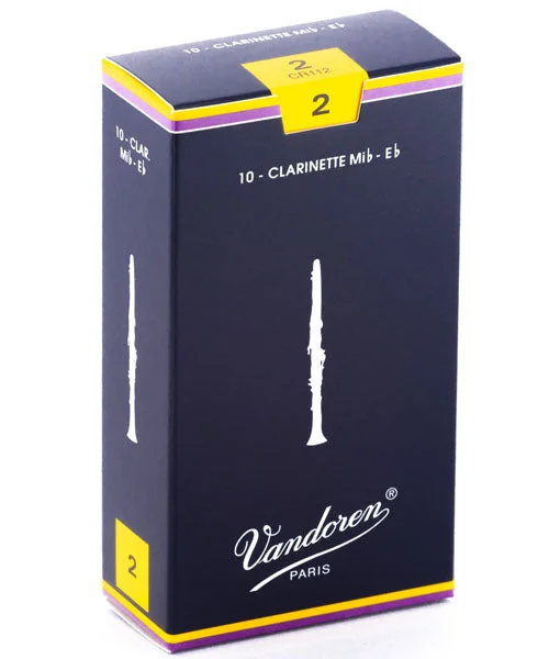 Caña Vandoren Tradicional CR112(10) para Clarinete Mi Bemol 2-Caja de 10 Piezas