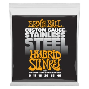 CUERDAS ERNIE BALL HYBRID SLINKY P02247 EN ACERO INOXIDABLE PARA GUITARRA ELECTRICA CALIBRE 9-46