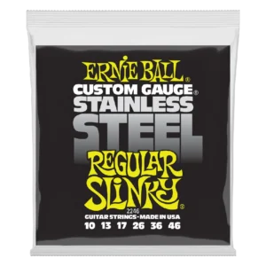 CUERDAS ERNIE BALL REGULAR SLINKY P02246 EN ACERO INOXIDABLE PARA GUITARRA ELECTRICA CALIBRE 10-46