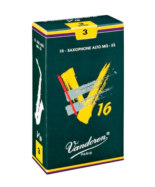 Caña Vandoren “V16” SR703(10) para Saxofón Alto 3-Caja de 10 Piezas