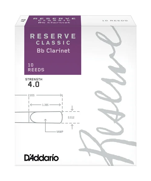 Caña D’Addario “Reserve Classic” DCT1040(10) para Clarinete Si Bemol 4- Caja de 10 Piezas