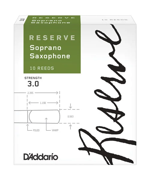 Caña D’Addario “Reserve” DIR1030(10) para Saxofón Soprano 3- Caja de 10 Piezas