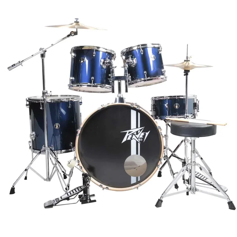 Batería Acústica Bombo 22 Plg – Incluye Hardware Y Platillos – Azul – Peavey – 03022060
