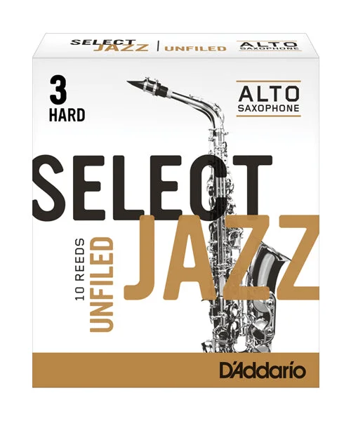 Caña D’Addario “Select Jazz” RRS10ASX3H(10) para Saxofón Alto 3H Unfiled-Caja de 10 Piezas