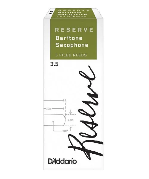 Caña D’addario “Reserve” DLR0525(5) para Saxofón Barítono 3 1/2-Caja de 5 Piezas