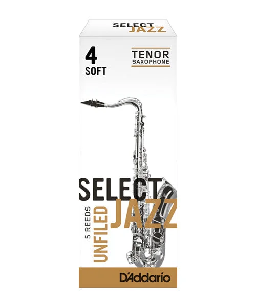 Caña D’Addario “Select Jazz Unfiled” RRS05TSX4S(5) para Saxofón Tenor 4S-Caja de 5 Piezas