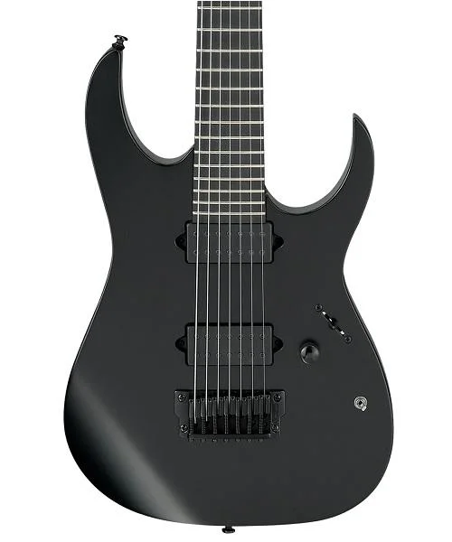 Ibanez Guitarra Eléctrica 7 Cuerdas Negro Mate RGIXL7-BKF, Serie RG Iron Label