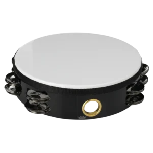 PANDERETA REMO 8″ DOBLE COLOR NEGRO CON PARCHE