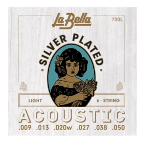 Juego De Cuerdas Para Guitarra Acústica Plateadas Delgada – La Bella – 700L