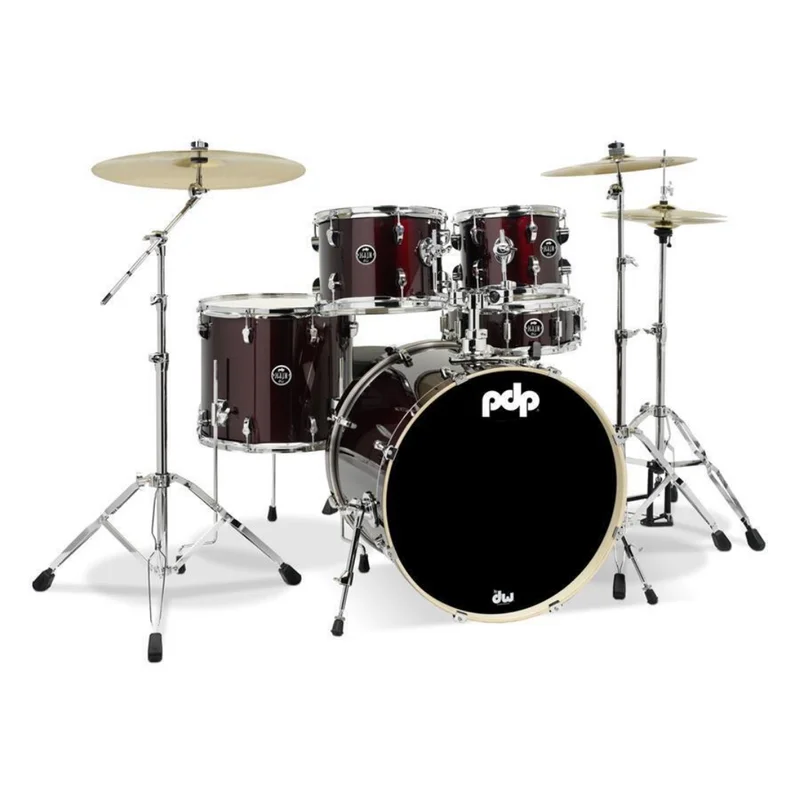 Batería Acústica 5 Pzas Serie Mainstage Bombo 22 Plg HW, Wine Red – PDP – PDMA2215WR8