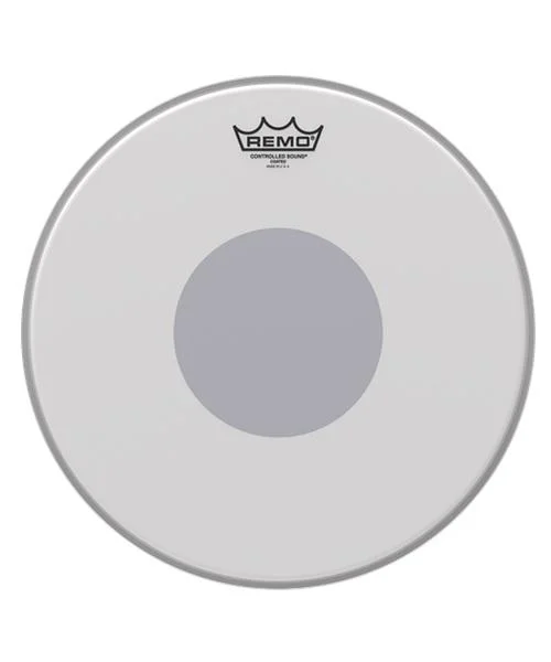 Parche Remo 12″ Controlled Sound Áspero con Centro Negro