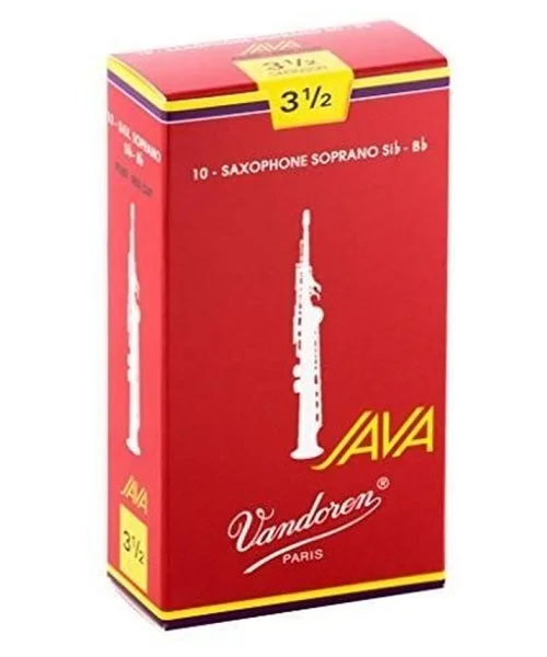 Caña Vandoren JAVA “Filed-Red Cut” SR3035R(10) para Saxofón Soprano 3 1/2-Caja de 10 Piezas