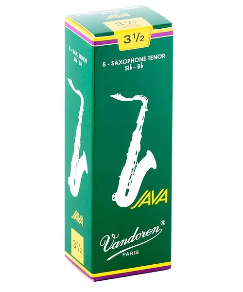 Caña Vandoren JAVA SR2735(5) para Saxofón Tenor 3 1/2-Caja de 5 Piezas