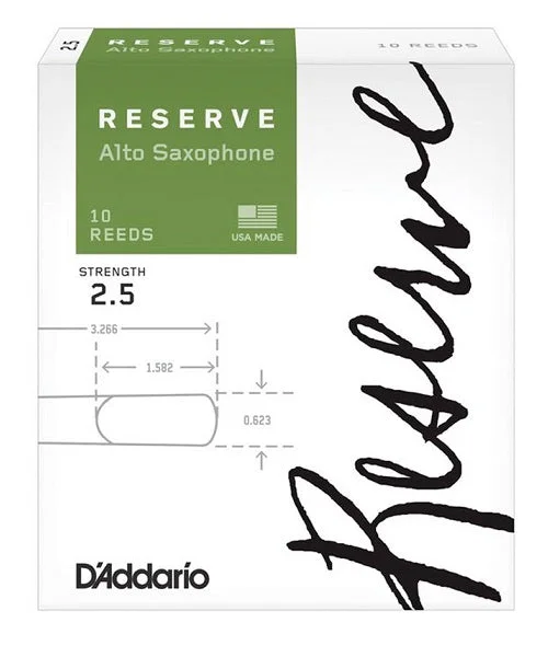 Caña D’Addario “Reserve” DJR1025(10) para Saxofón Alto 2 1/2-Caja de 10 Piezas