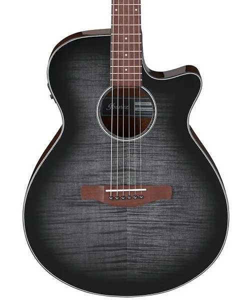 Ibanez Guitarra Electroacústica Negro Transparente Sombreado AEG70-TCH, Serie AEG