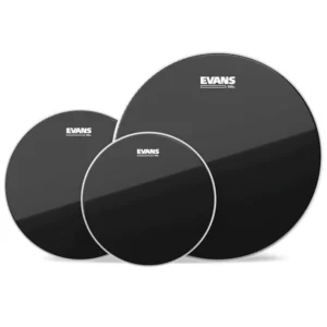 Evans ETP-CHR-F Black Chrome Fusion Set de parches de tambor (10″ ,12″, 14″)