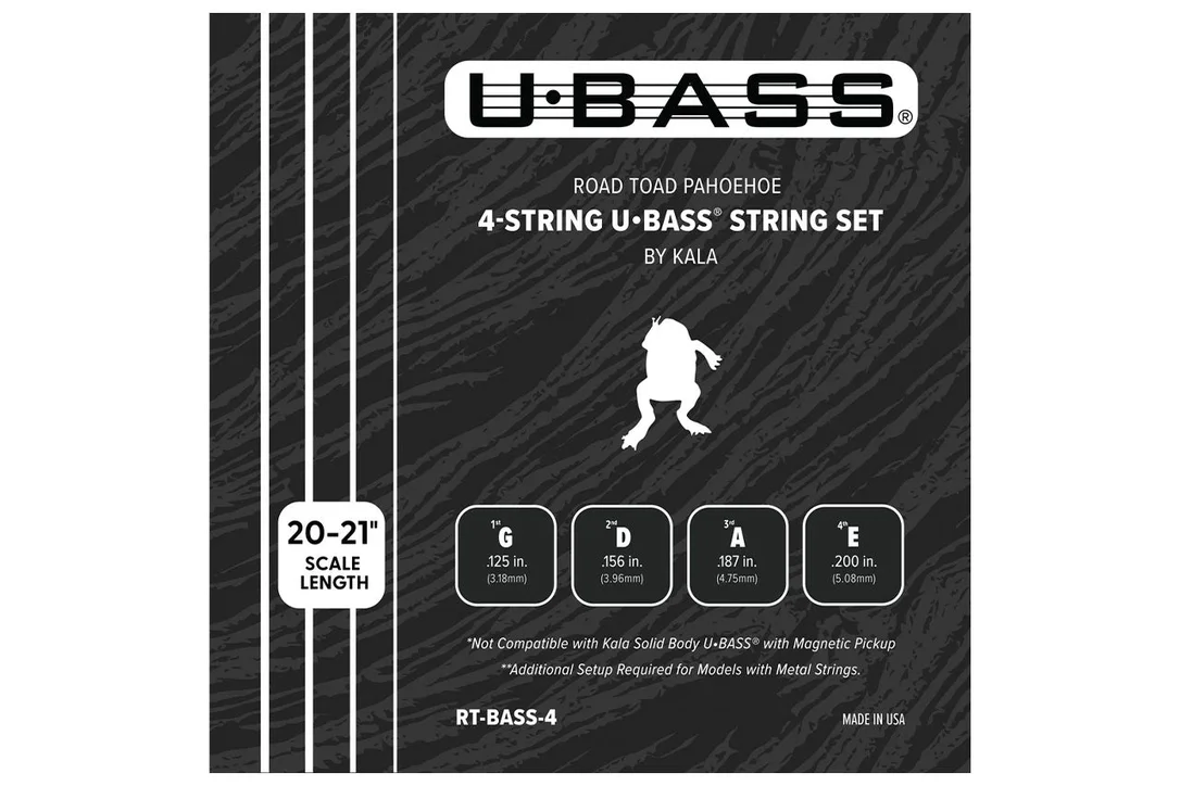 Kala RT-BASS-4 Road Toad Pahoehoe U•BASS Strings – .125 -.200