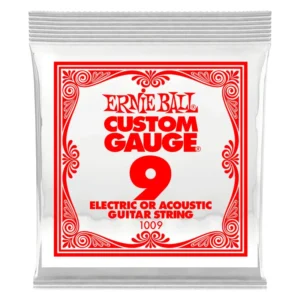 Cuerda para Guitarra Eléctrica o Acústica .009 Plated Carbon Steel 1era ERNIEBALL 1009
