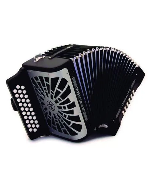 Hohner Acordeón Diatónico Sol-Do-Fa Negro Con Funda A48221 Compadre