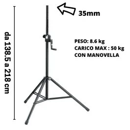 K&M 21300 Supporto Casse50 kg max con manovella colore nero