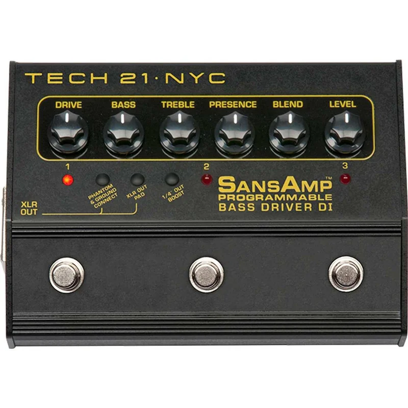TECH21 SansAmp Programmable Bass Driver DI – preamplificatore a pedale per basso