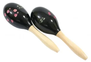 STAGG MRW19 COPPIA DI MARACAS OVALI IN LEGNO FINITURA FLOREALE COLORE NERO MRW-19