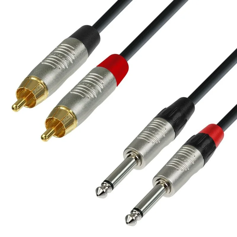 ADAM HALL K4 TPC 0600 CAVO 2 RCA M / 2 JACK MONO 6.3 6mt