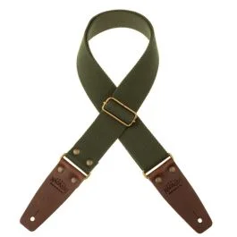 Magrabo’ Tracolla chitarra Stripe SC Entry verde terminali marrone scuro fibbia ottone 5cm | Cavalli Musica